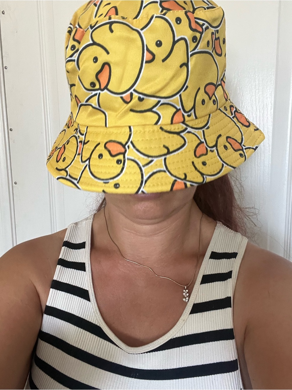 Kids Yellow Duck-Print Bucket Hat